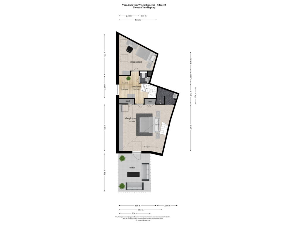 Bekijk plattegrond van Tweede Verdieping van Van Asch van Wijckskade 39