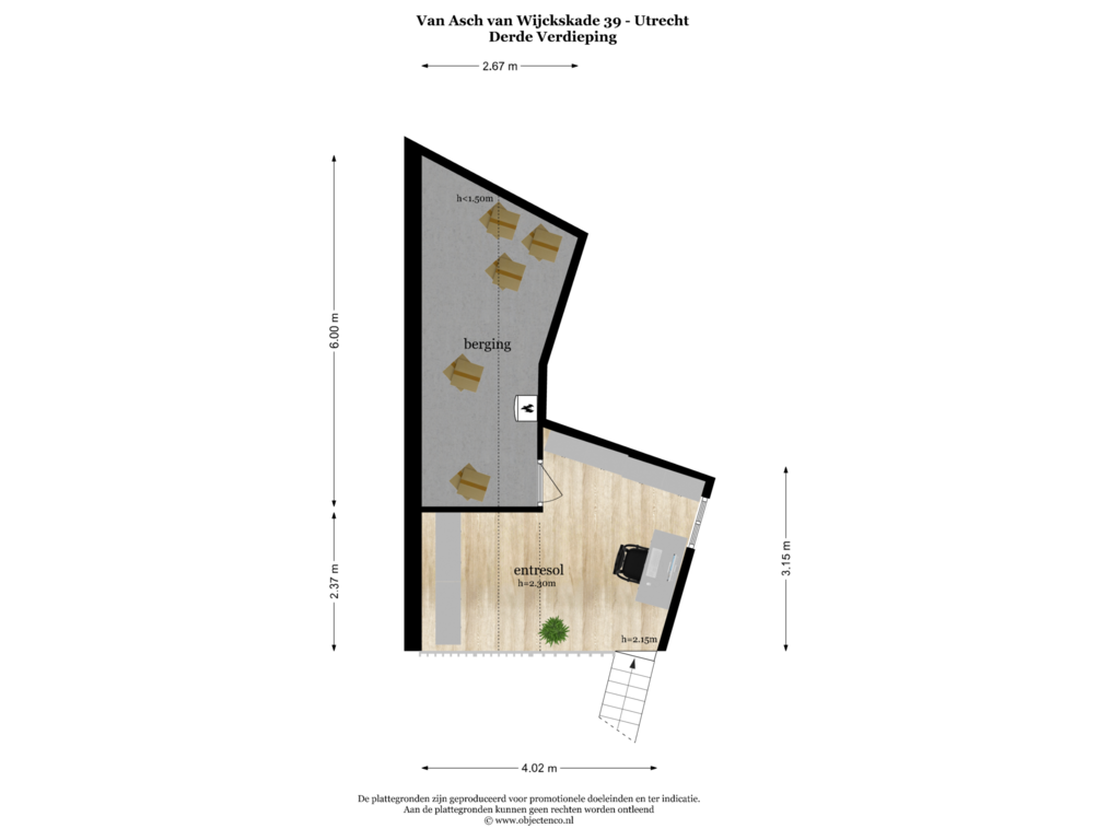 Bekijk plattegrond van Derde Verdieping van Van Asch van Wijckskade 39