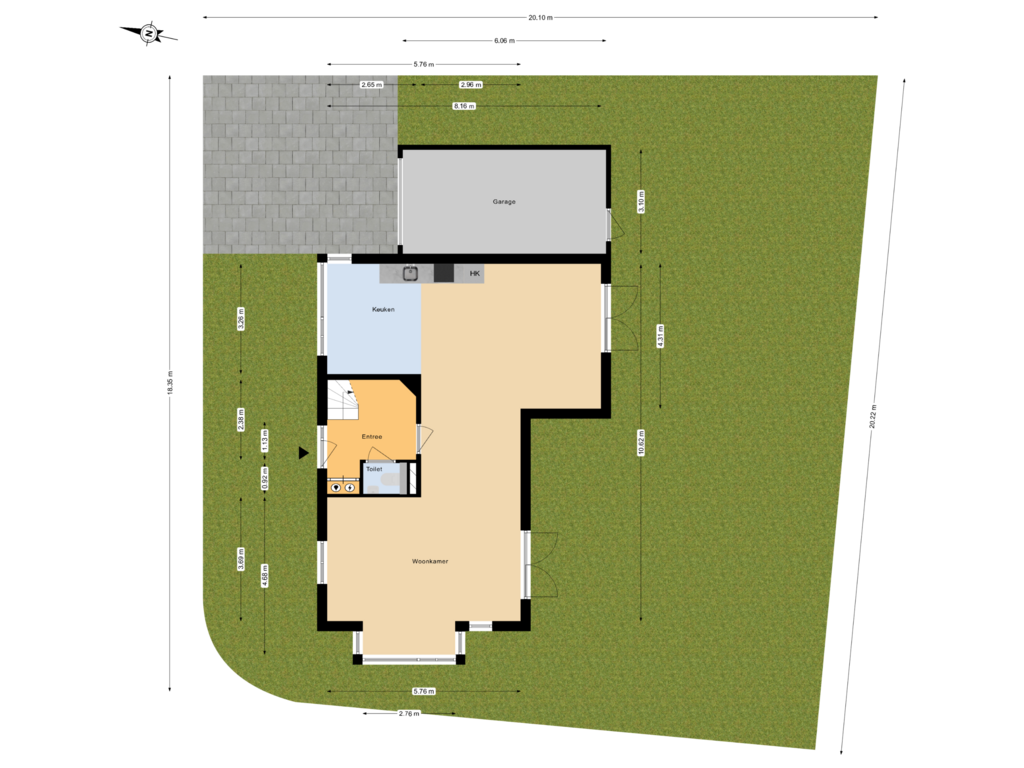 View floorplan of Begane Grond Tuin of Jan Vrijlandtsingel 24