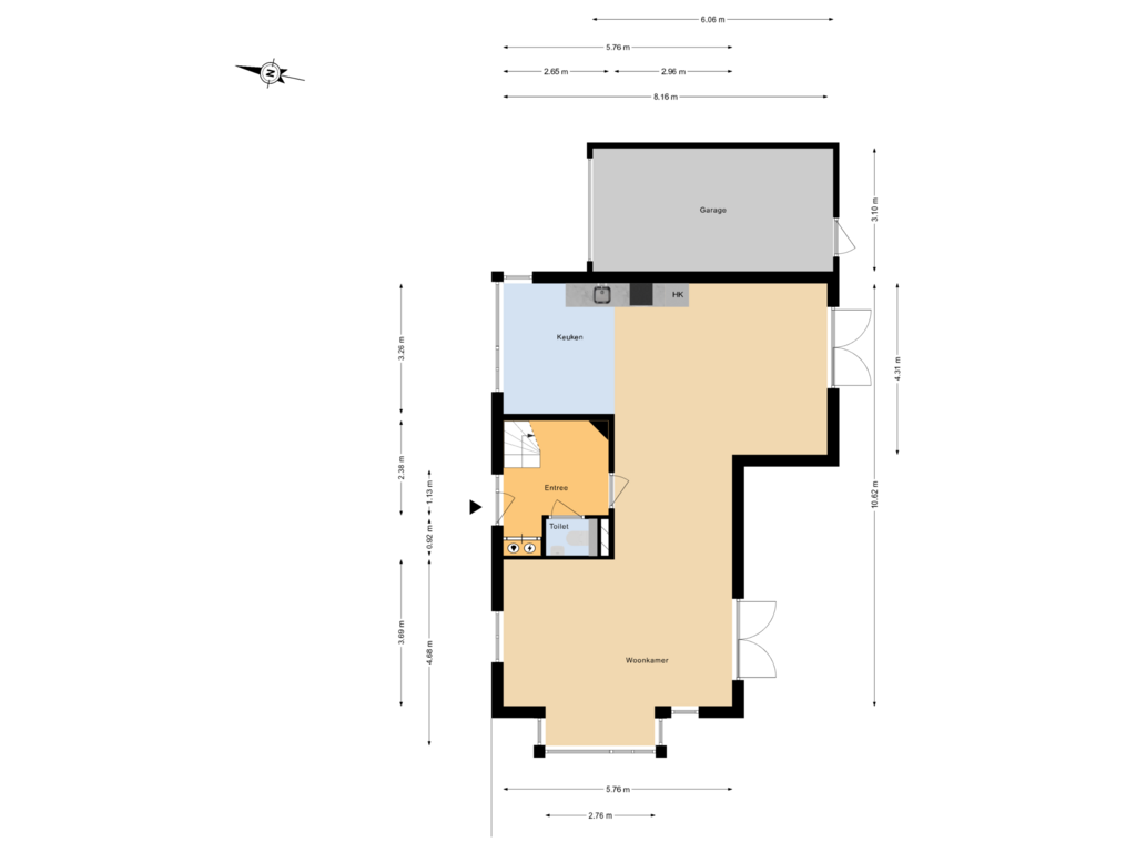 View floorplan of Begane Grond of Jan Vrijlandtsingel 24