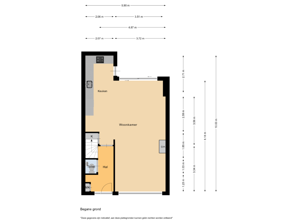 Bekijk plattegrond van Begane grond van Johannes Poststraat 16