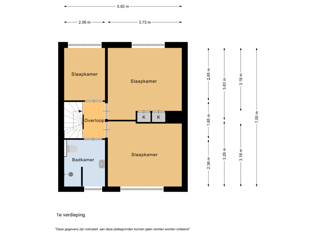 Bekijk plattegrond van 1e verdieping van Johannes Poststraat 16