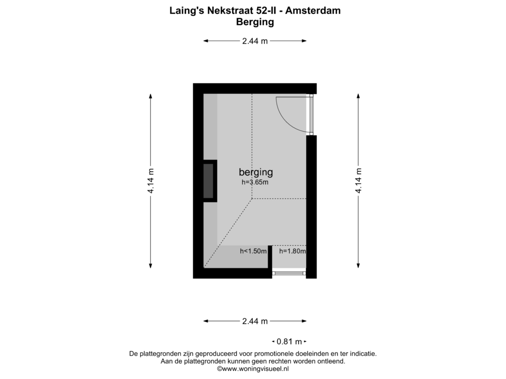 Bekijk plattegrond van BERGING van Laing's Nekstraat 52-2