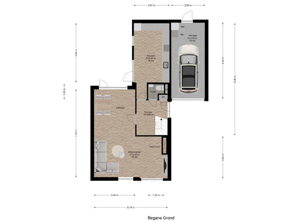 View floorplan of Begane Grond of Nieuwe Steeg 41