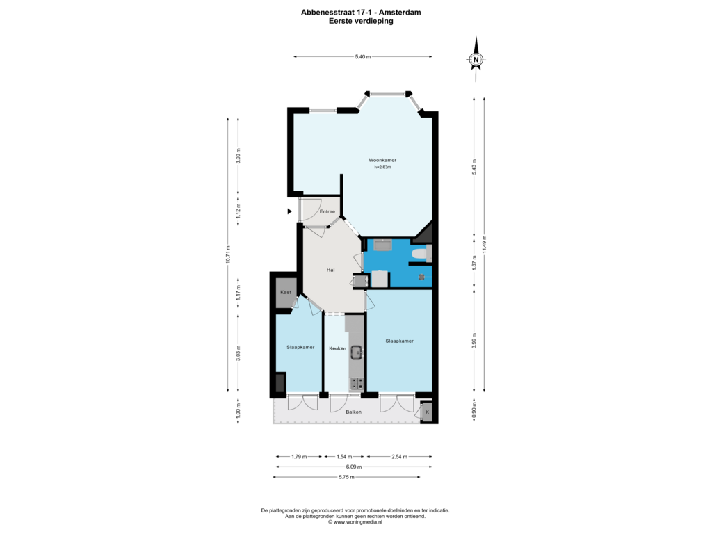 Bekijk plattegrond van 1e_verd van Abbenesstraat 17-1