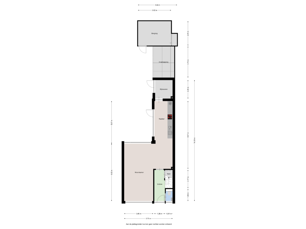 Bekijk plattegrond van Begane grond van Verdistraat 23