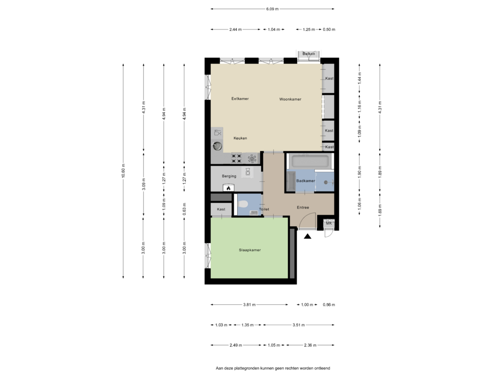 Bekijk plattegrond van Appartement van Jasmijnstraat 2-D