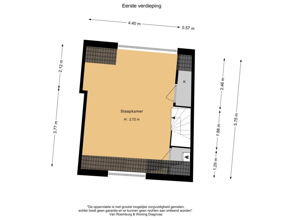 Bekijk plattegrond van Eerste verdieping van Kerkstraat 6