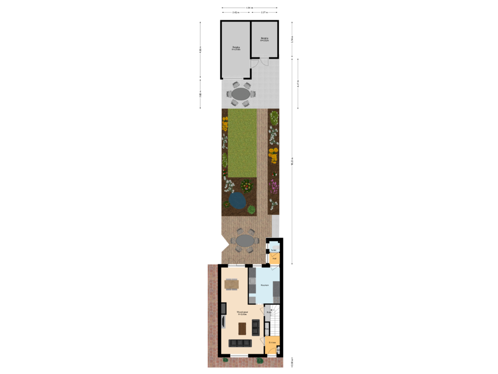 View floorplan of Begane grond Met Tuin of Jan van Bruhezestraat 10