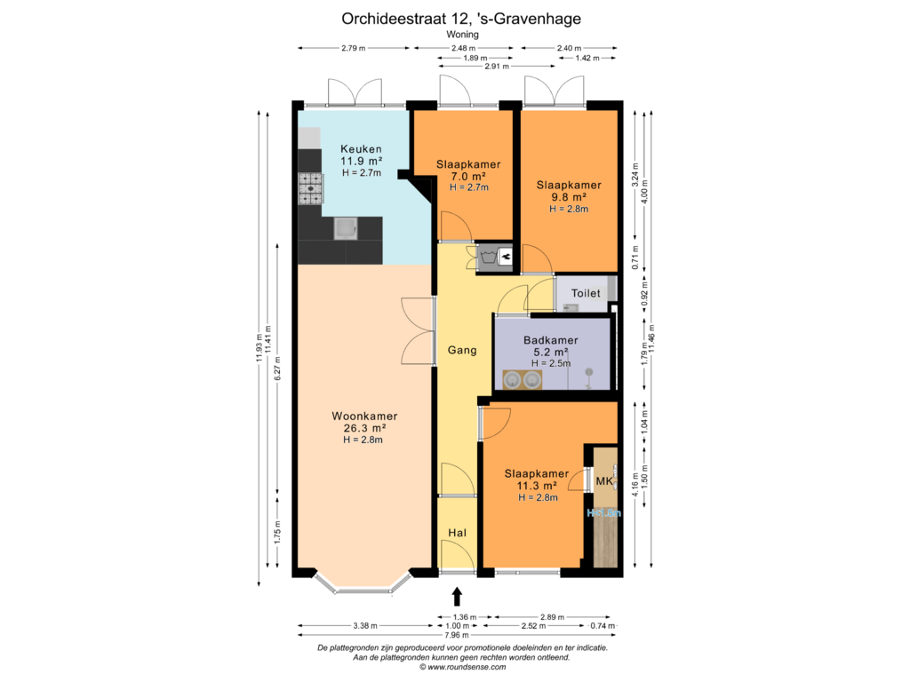 Bekijk plattegrond van Woning van Orchideestraat 12