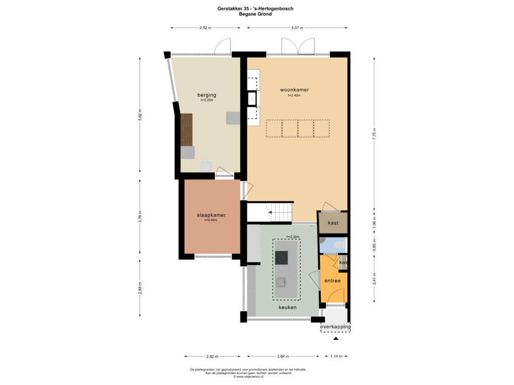 Bekijk plattegrond van BEGANE GROND van Gerstakker 35