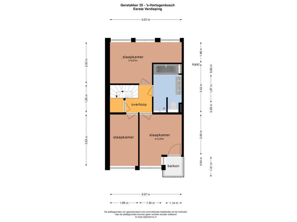 Bekijk plattegrond van EERSTE VERDIEPING van Gerstakker 35