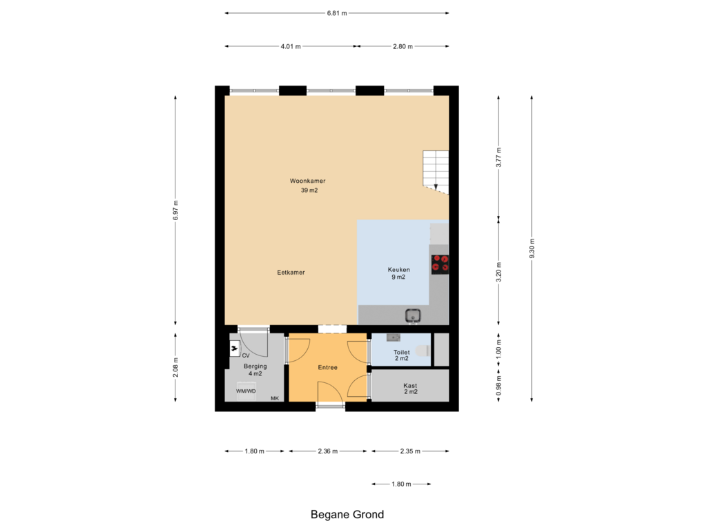 Bekijk plattegrond van Begane Grond van Raoul Wallenbergplantsoen 16