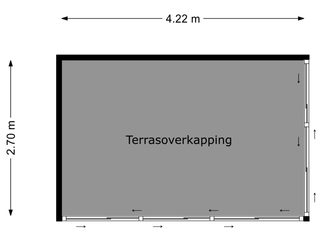 Bekijk plattegrond van terrasoverkapping van Landvoogdes 55