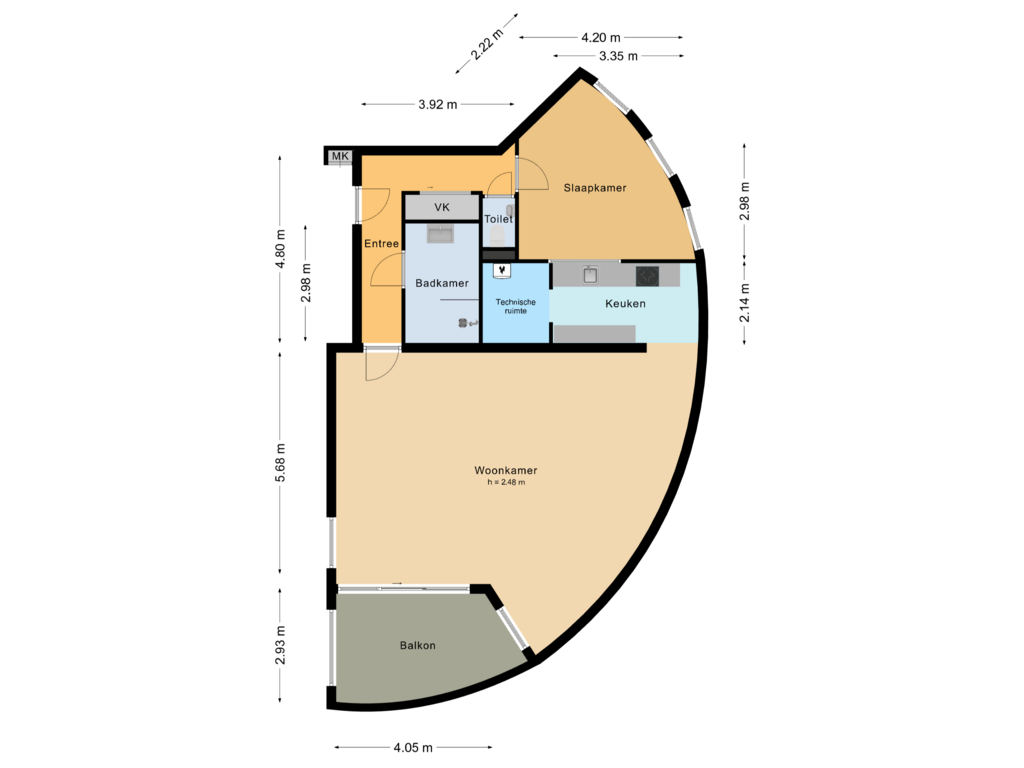 View floorplan of Begane grond of Mercurius 49