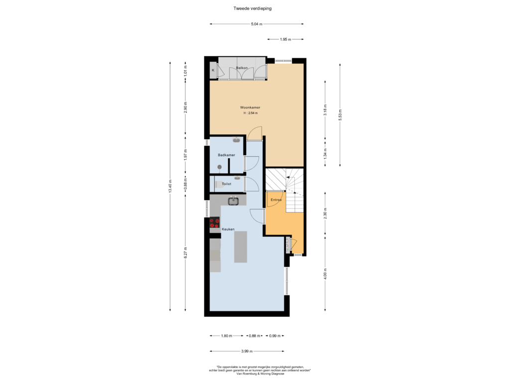 Bekijk plattegrond van Tweede verdieping van Nickeriestraat 52-2