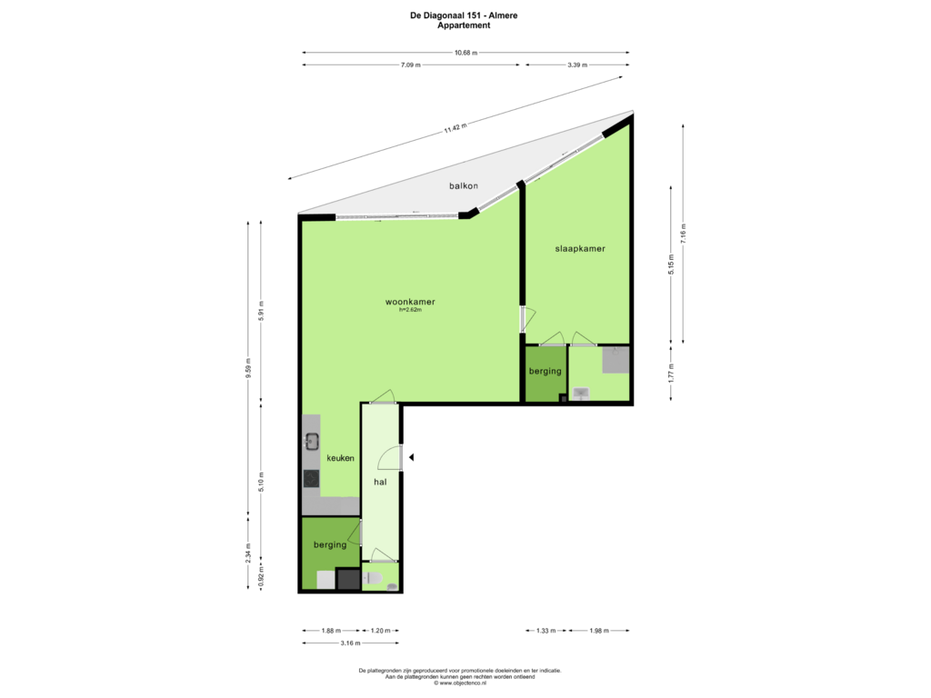 Bekijk plattegrond van APPARTEMENT van De Diagonaal 151