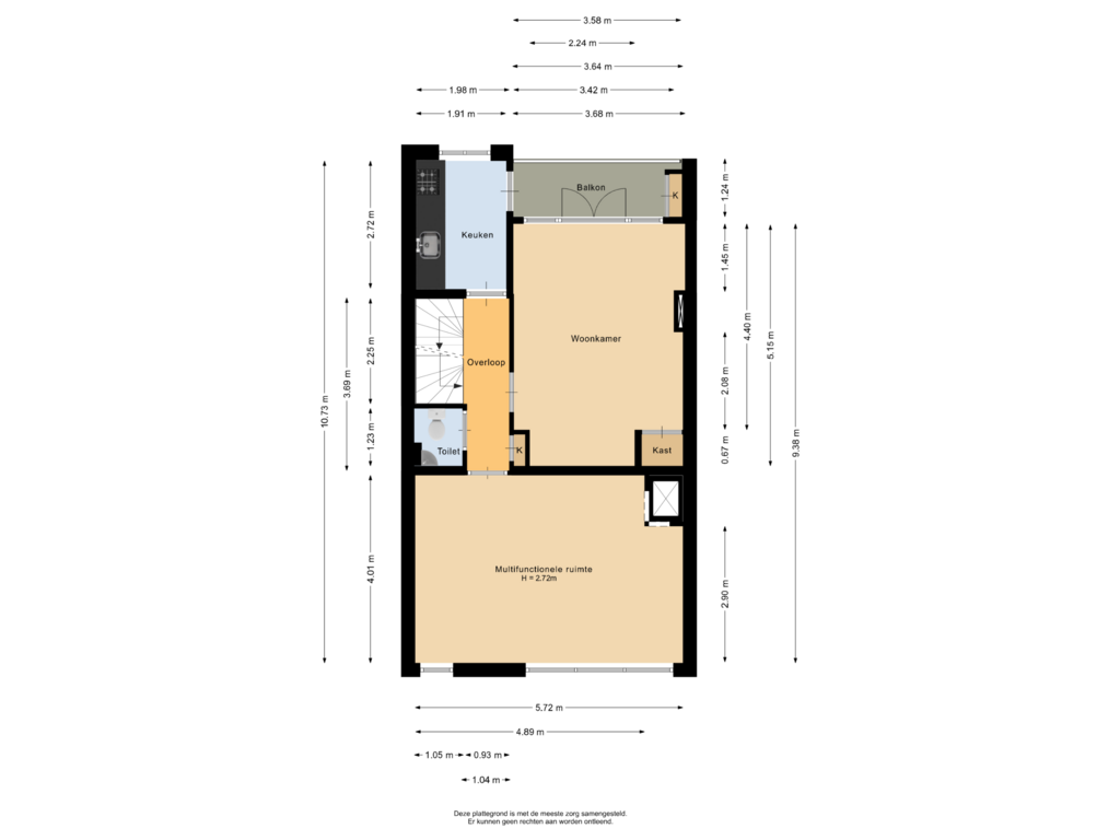 Bekijk plattegrond van Eerste verdieping van Delfgaauwstraat 39-C