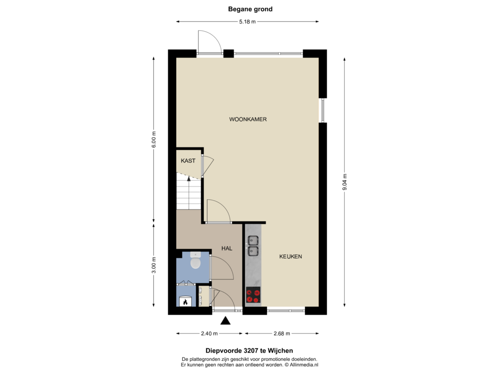 View floorplan of Begane grond of Diepvoorde 3207