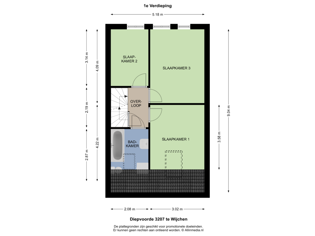 View floorplan of 1e Verdieping of Diepvoorde 3207