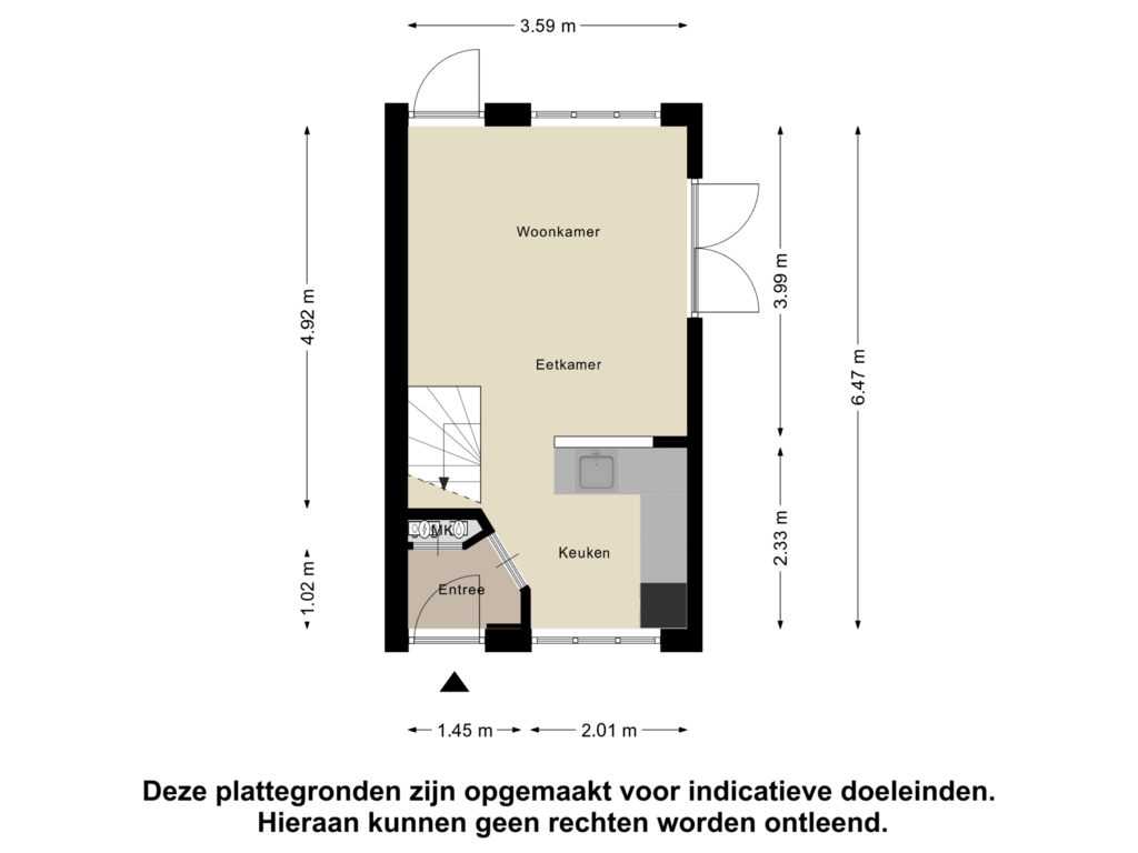 Bekijk plattegrond van Begane grond van Looierspoort 6