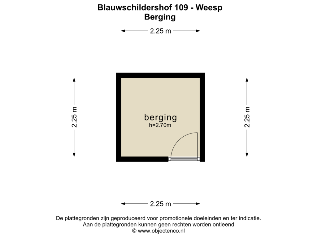 Bekijk plattegrond van BERGING van Blauwschildershof 109