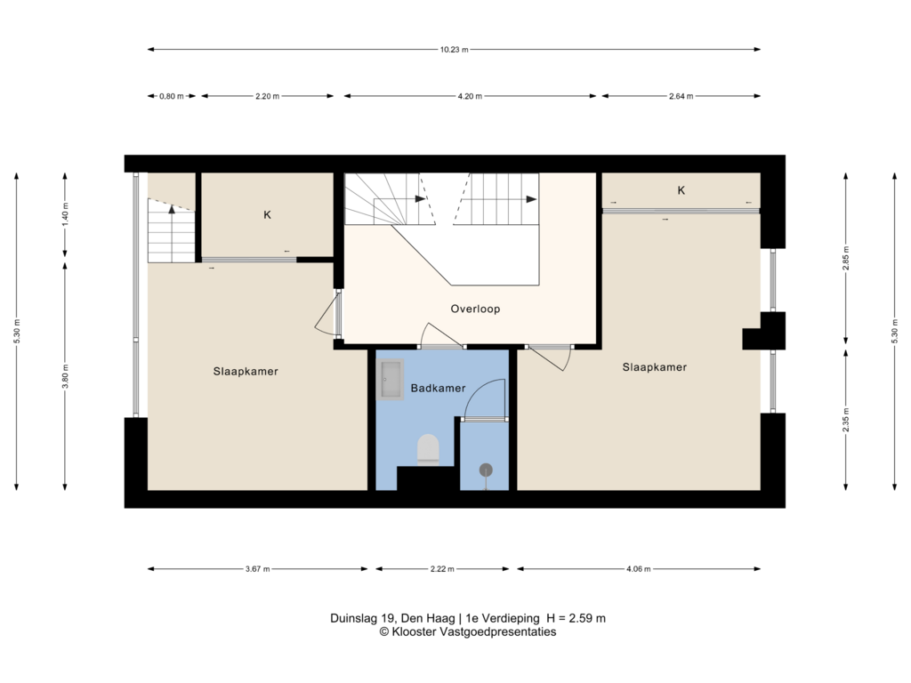 Bekijk plattegrond van 1e verdieping van Duinslag 19