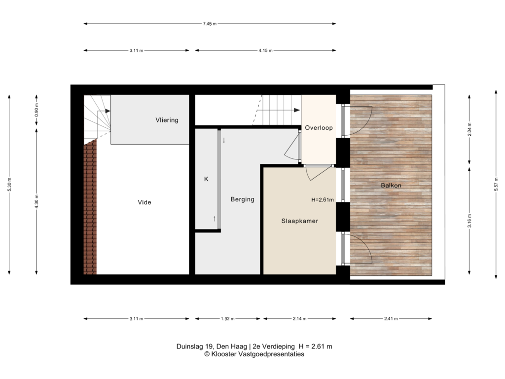 Bekijk plattegrond van 2e verdieping van Duinslag 19