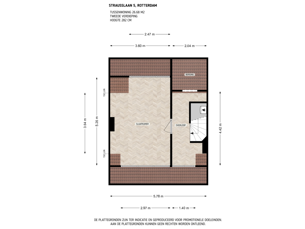 Bekijk plattegrond van 2e verdieping van Strausslaan 5