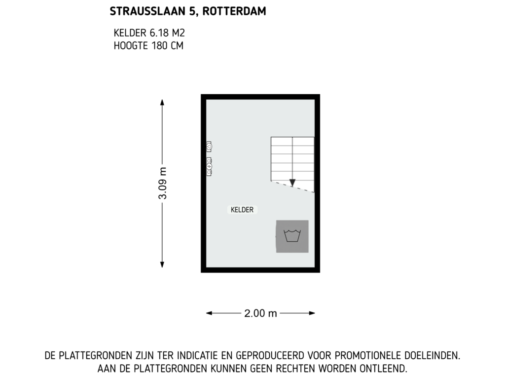 Bekijk plattegrond van Kelder van Strausslaan 5