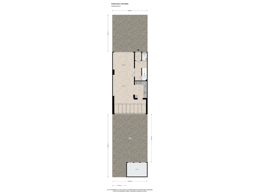 Bekijk plattegrond van perceeloverzicht van Strausslaan 5