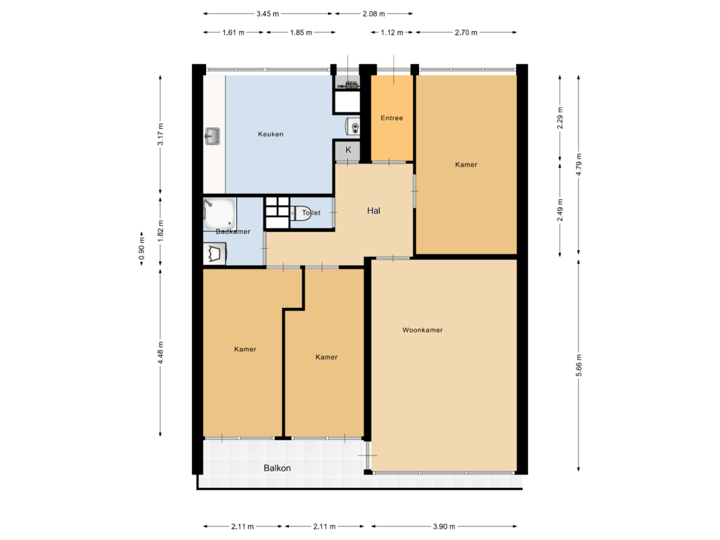 Bekijk plattegrond van Appartement van Dr. Plesmanlaan 238