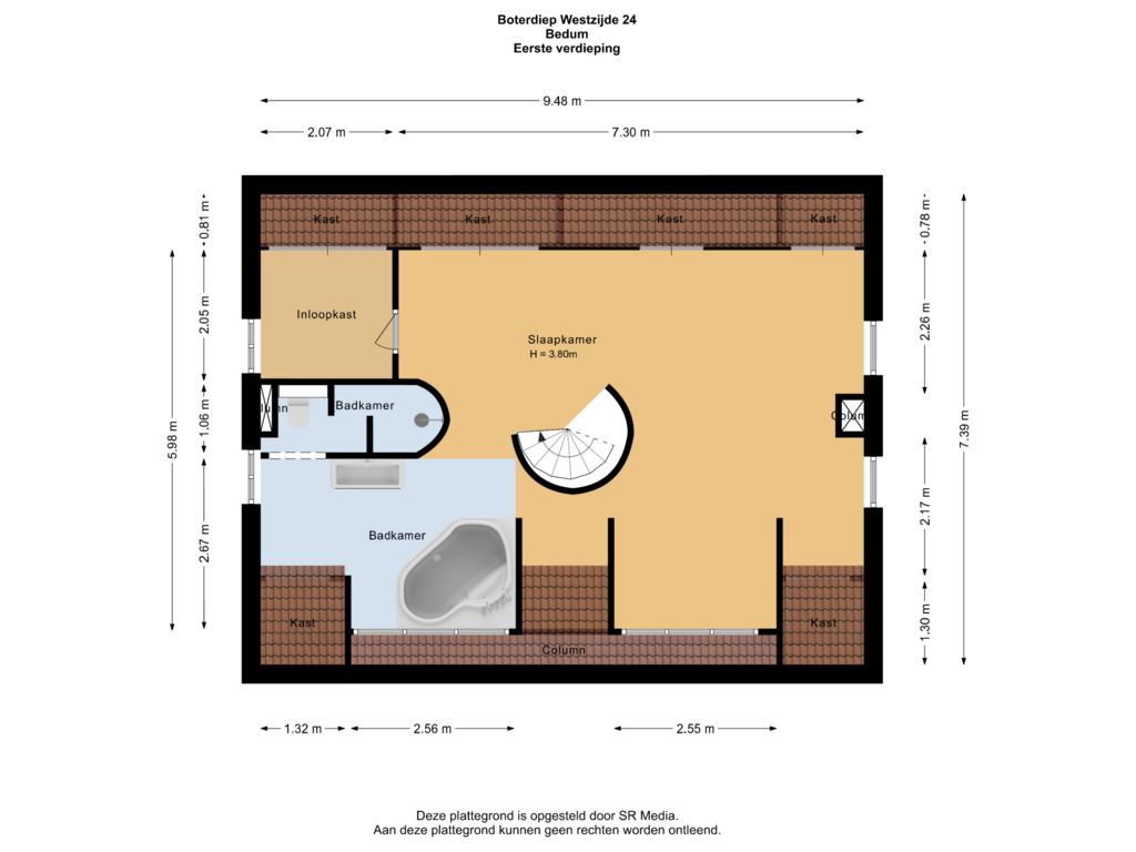 View floorplan of Eerste verdieping of Boterdiep Wz 24