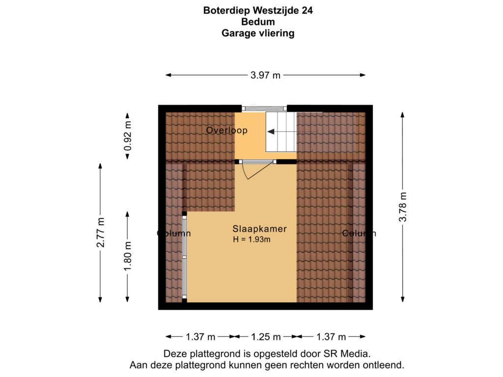 View floorplan of Garage vliering of Boterdiep Wz 24