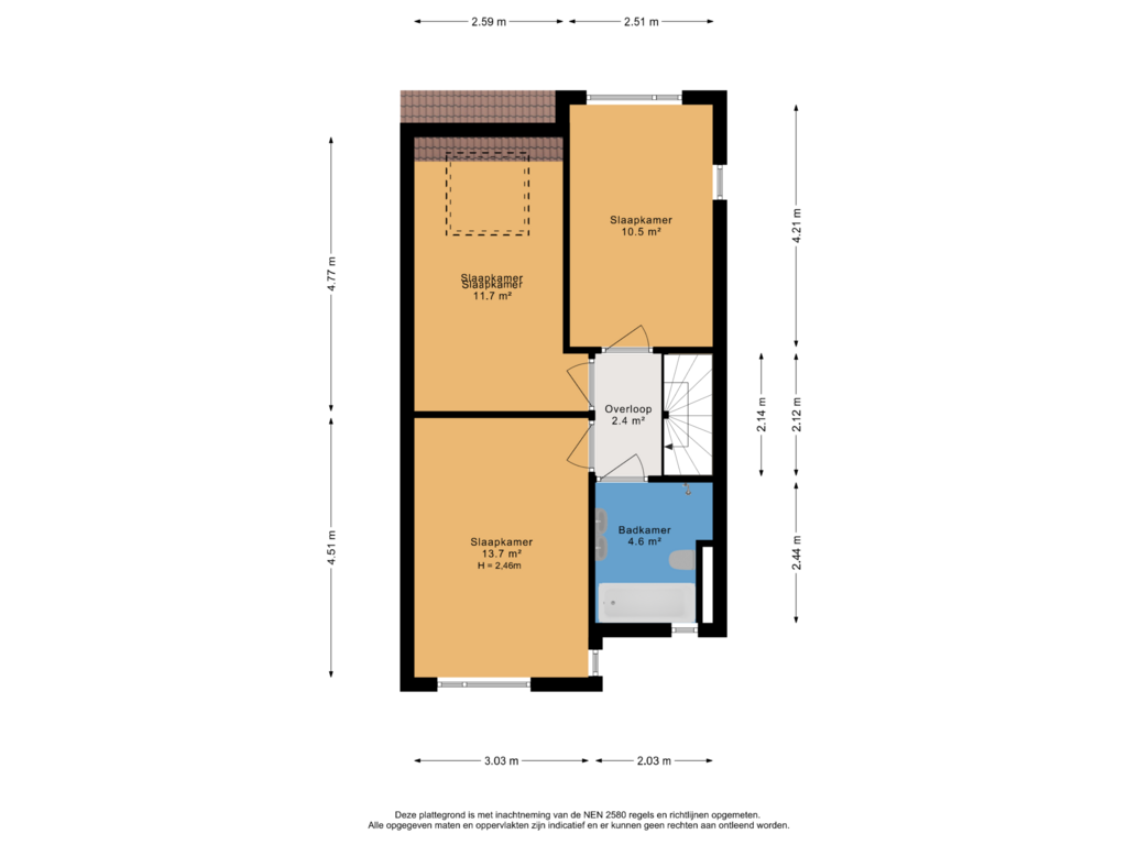 View floorplan of 1e verdieping of Aart van der Leeuwkade 128