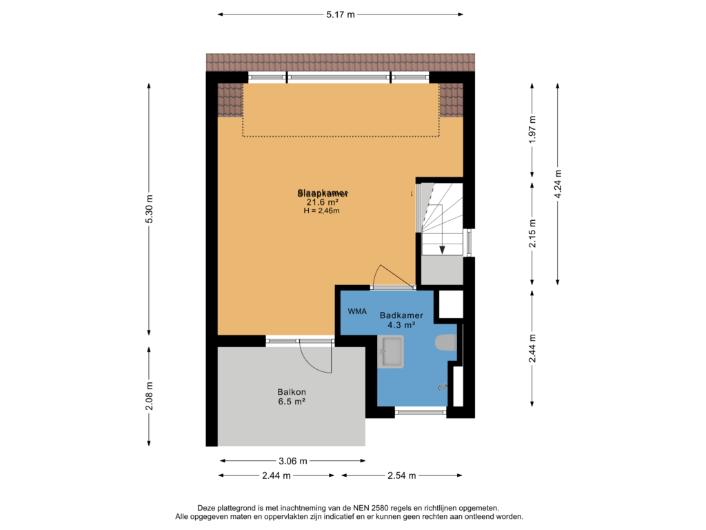 View floorplan of 2e verdieping of Aart van der Leeuwkade 128