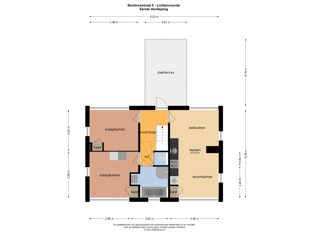 Bekijk plattegrond van EERSTE VERDIEPING van Bentinckstraat 8