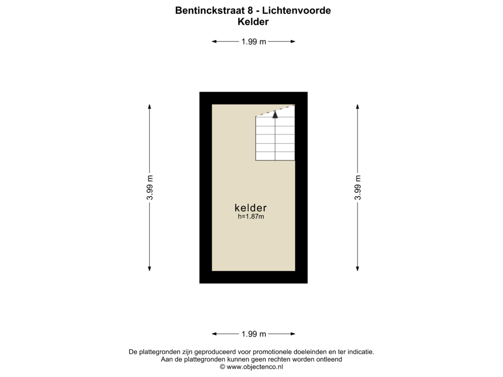 Bekijk plattegrond van KELDER van Bentinckstraat 8