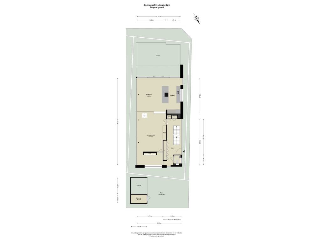 Bekijk plattegrond van Begane grond van Dennenhof 3