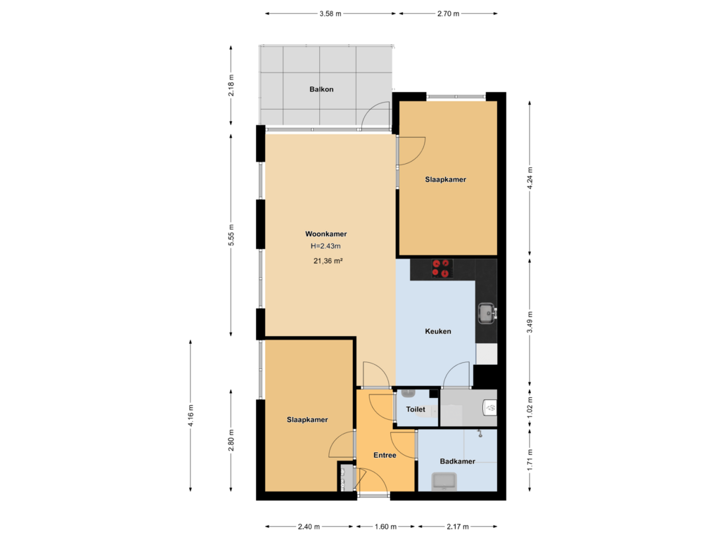 Bekijk plattegrond van Appartement van Ludgeruslaan 69