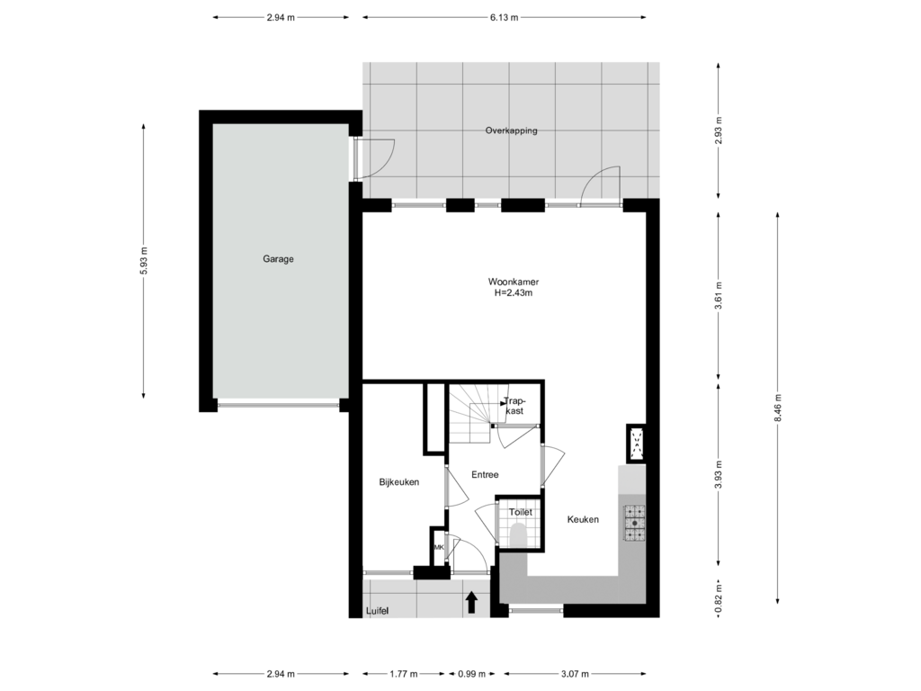 View floorplan of Begane Grond of Het Zichtbord 7