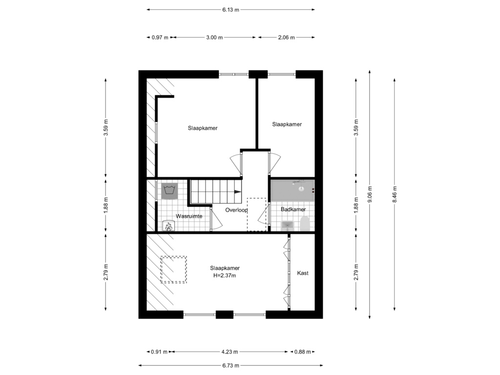 View floorplan of 1e Verdieping of Het Zichtbord 7