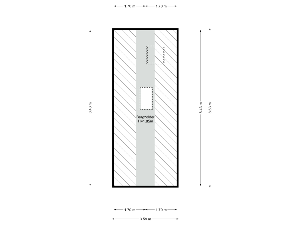 View floorplan of Bergzolder of Het Zichtbord 7