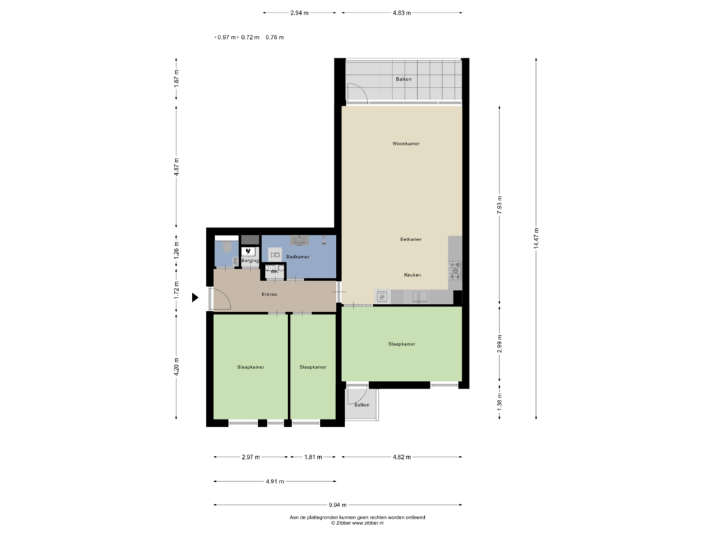 Bekijk plattegrond van Appartement van Oltmansstraat 86