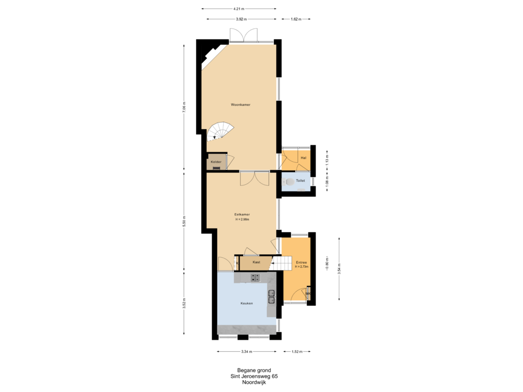 Bekijk plattegrond van Begane grond van Sint Jeroensweg 65