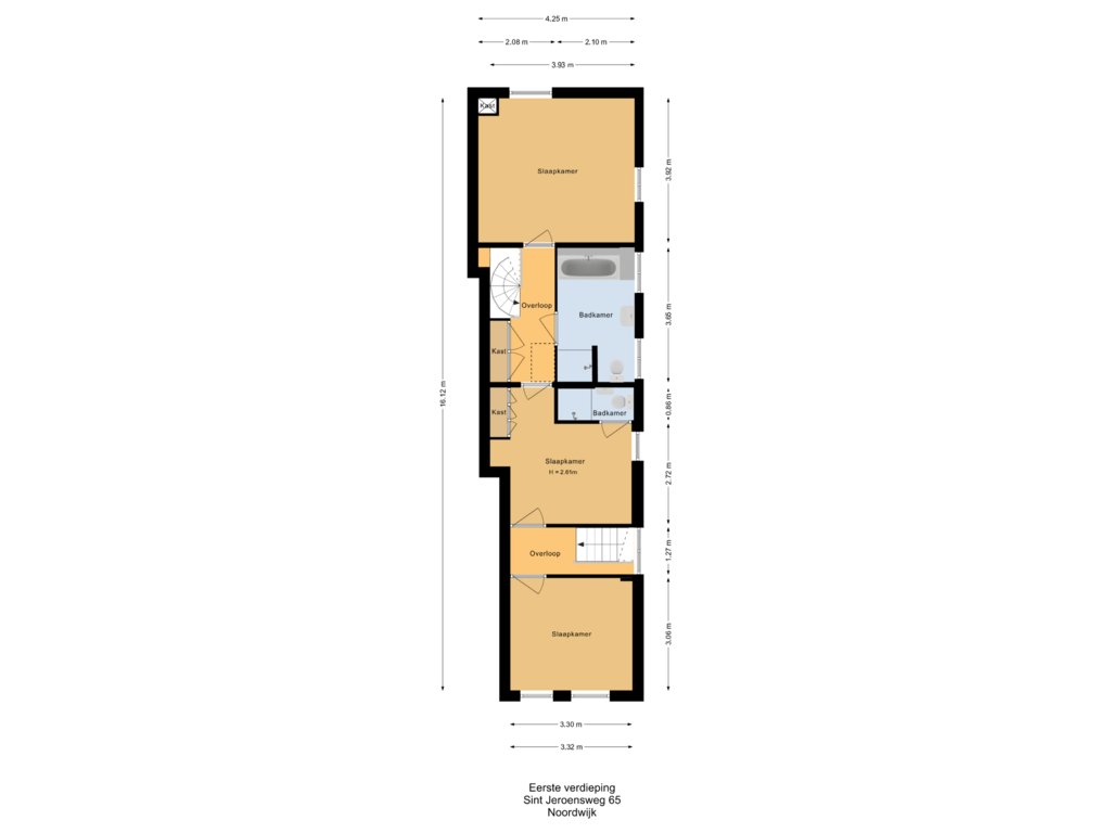 Bekijk plattegrond van Eerste verdieping van Sint Jeroensweg 65