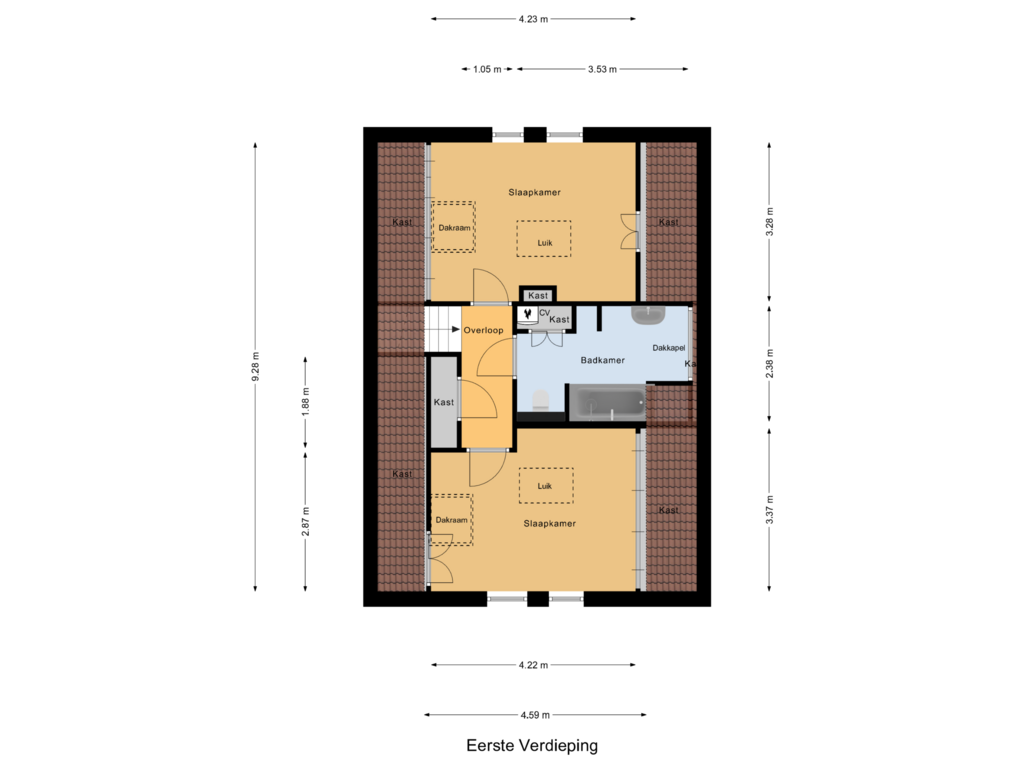 Bekijk plattegrond van Eerste Verdieping van Lodewijk van Deysseldreef 36