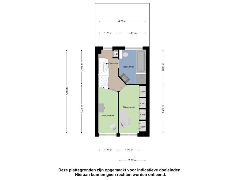 Bekijk plattegrond van Eerste Verdieping van Korenbloemstraat 42