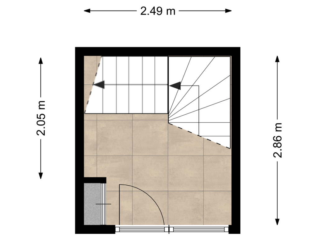 Bekijk plattegrond van Entree van Brugstraat 23