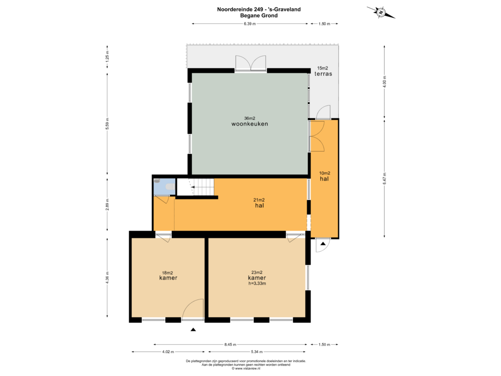 View floorplan of BEGANE GROND of Noordereinde 249